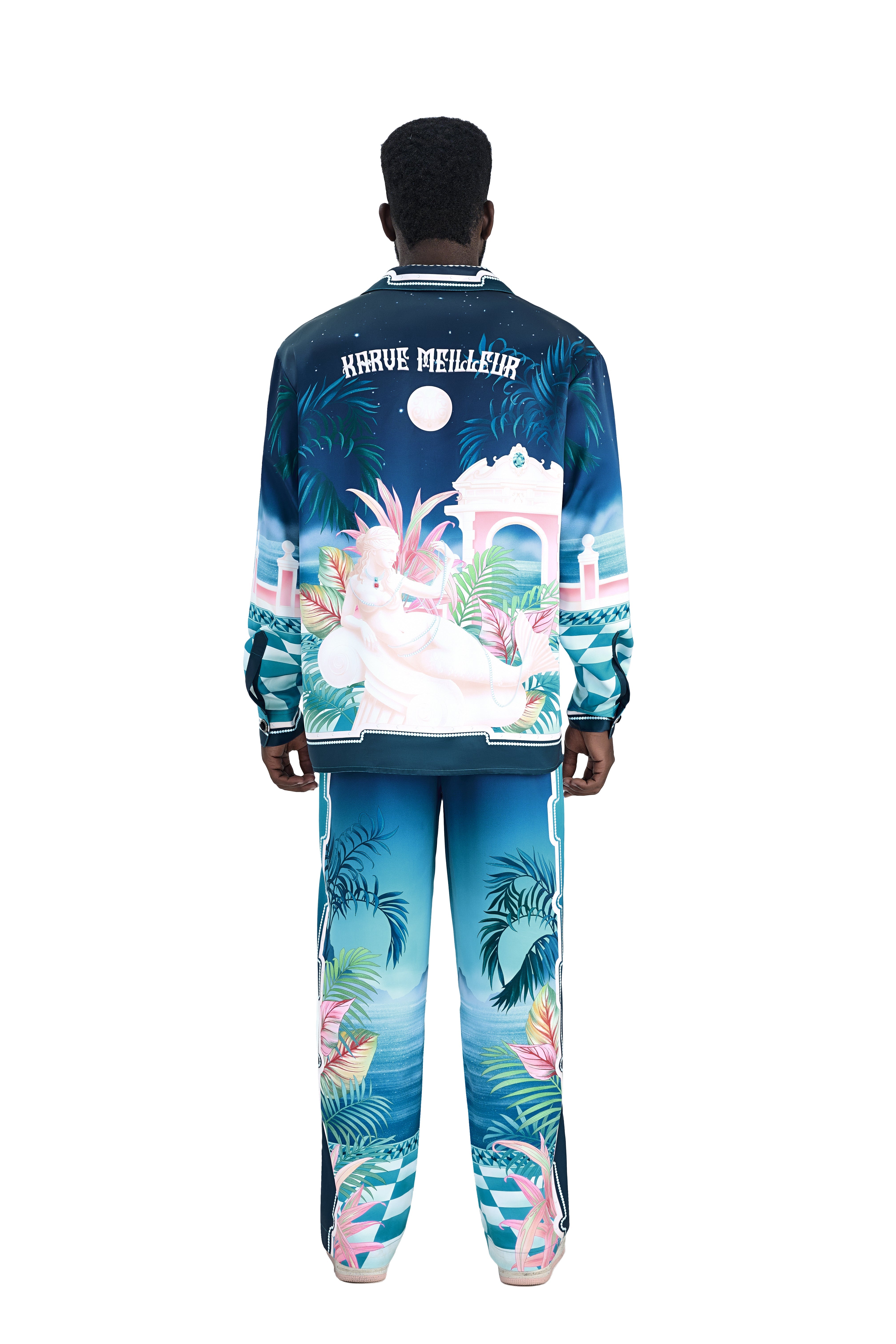 The Playa Duke Silk Shirt | Premium Printed Silk Taffeta Cuban Collar Long Sleeve Maximalist Tropical Baroque