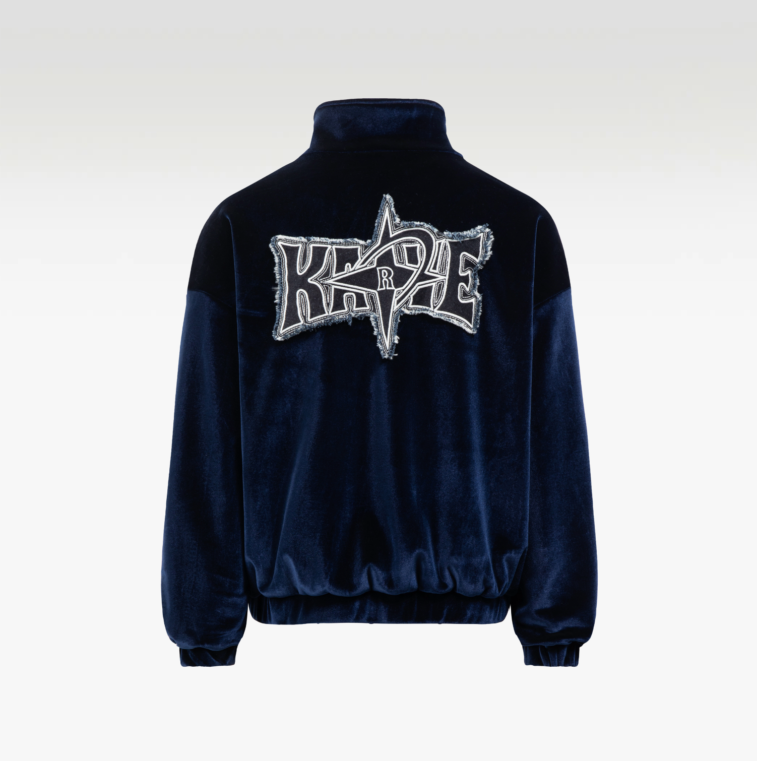 Royal Navy Velvet Jacket | Embroidered Star Graphic Streetstyle