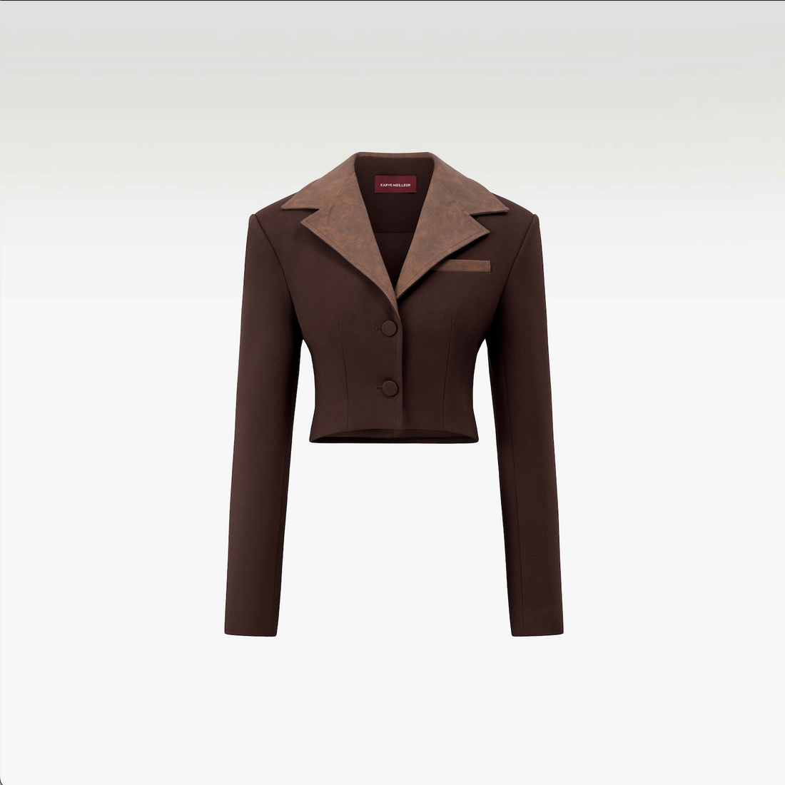 Wild Moss Blazer | Tailored Fit Faux Leather Cropped Structured Designer Streetwear