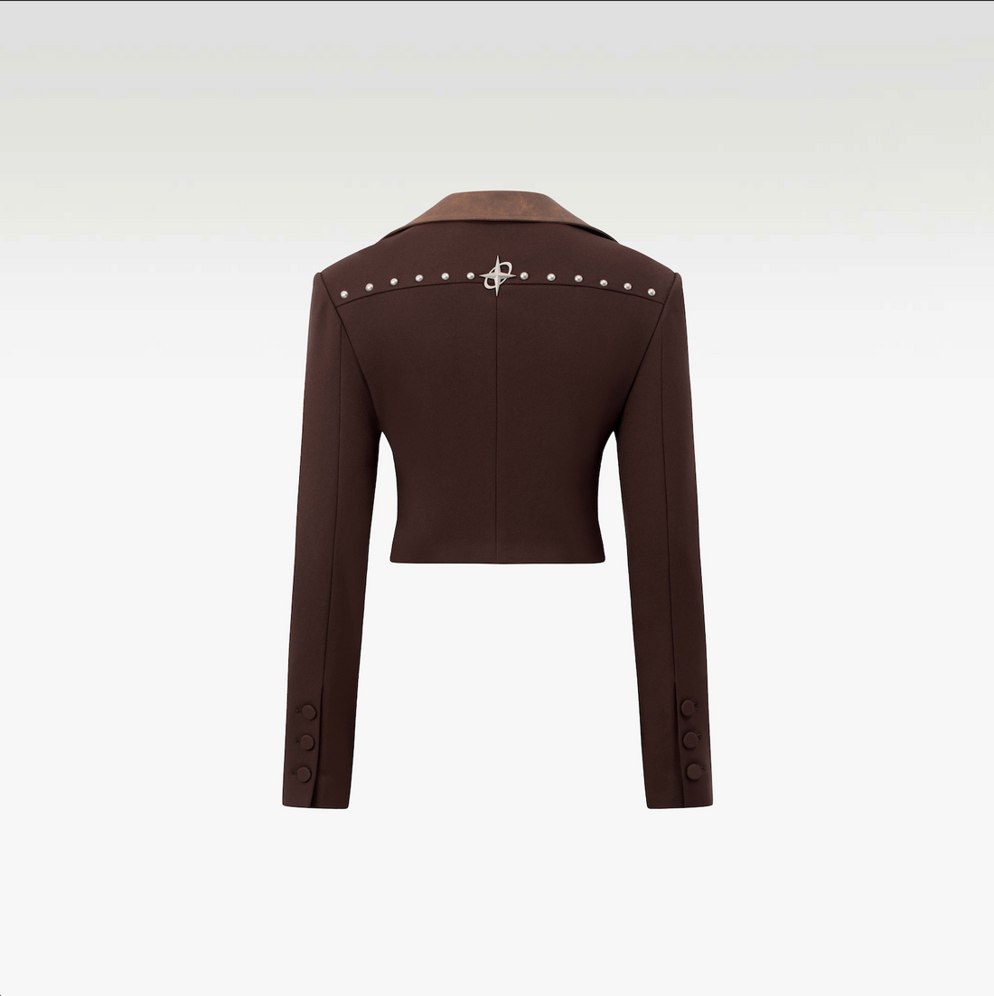 Wild Moss Blazer | Tailored Fit Faux Leather Cropped Structured Designer Streetwear