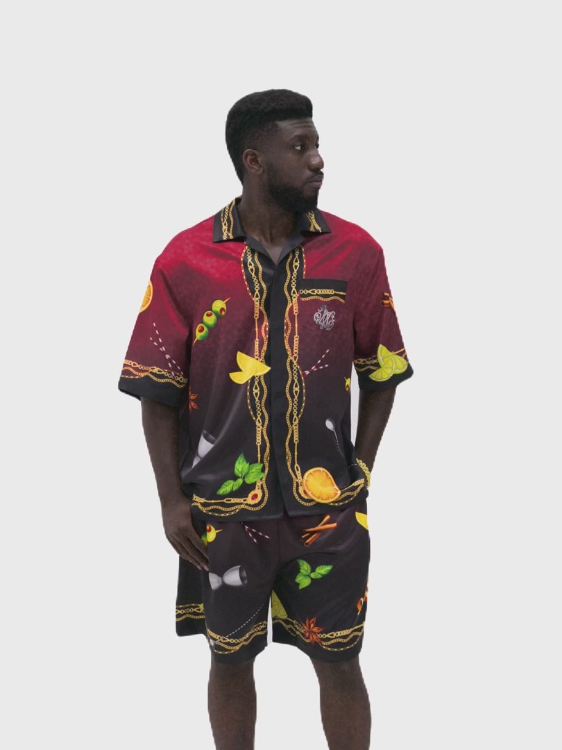 Agent 00K Silk Shorts | Printed Silk Taffeta Nightlife Cocktail