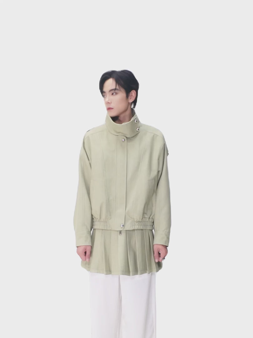 The Polyurethane Jacket | Structured High-Collar Contemporary Streetwear
