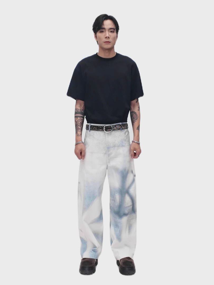 Blade Runner Kaki Pants | Monogram Spray Baggy Fit