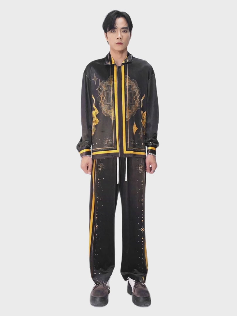 The Gold Empire Velvet Shirt | Premium Velvet Relaxed Imperial