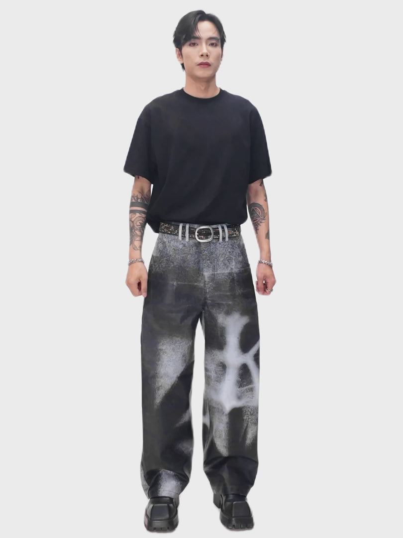 Blade Runner Kaki Pants | Streetwear Graffiti Wide-Leg Statement