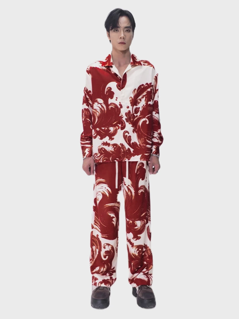 The Red Oath Silk Shirt | Premium Silk Relaxed Baroque